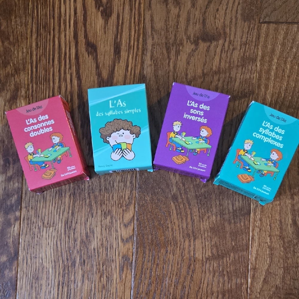 French Reading Kids Card Game Set